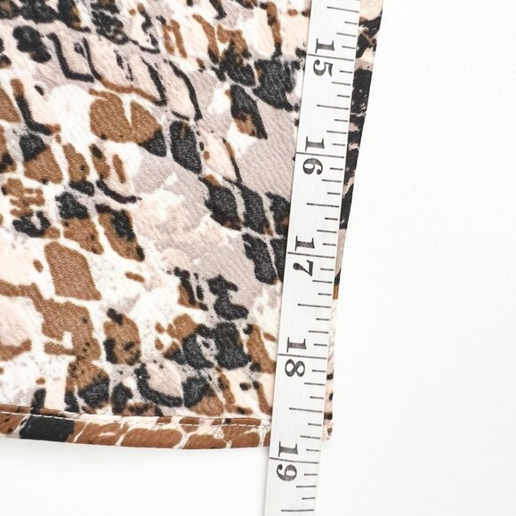 By Anthropologie Midi Slip Dress Womens Size Large Snake Print Satin Side Slits - Picture 15 of 16